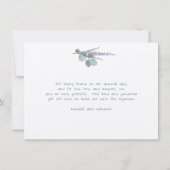 ラベンダーユーカリプトゥスシステムサンキューメッセージカード 招待状 (裏面)