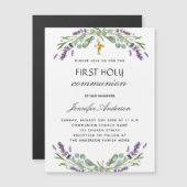 ラベンダーユーカリプトゥスバイオレット贅沢 マグネット招待状 (正面/裏面)