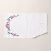 ラベンダーユーカリプトゥスピンクのバラの水色 バスタオルセット (ハンドタオル)