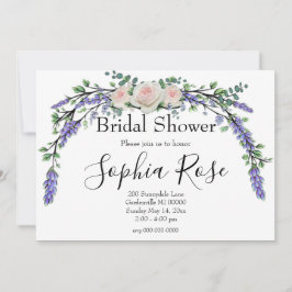 ラベンダーユーカリプトゥスピンクホワイトローズ 招待状