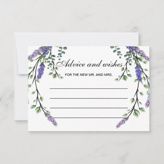 ラベンダーユーカリプトゥスボホアドバイスとウィッシュズカード 招待状 (正面)