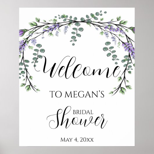 ラベンダーユーカリプトゥスボホ緑のポスター ポスター (正面)