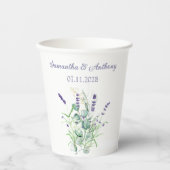 ラベンダーユーカリプトゥス水の色のハーブ結婚ズ 紙コップ (正面)