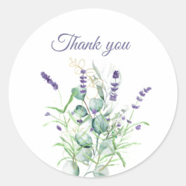 ラベンダーユーカリプトゥス水色ハーブ紫 ラウンドシール