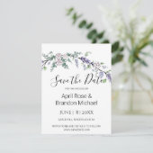 ラベンダーユーカリプトゥス白いバラの水色 セーブザデート (スタンド正面)