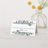 ラベンダーユーカリプトゥス結婚ボタニカル座席表 プレイスカード (正面)