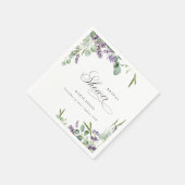 ラベンダーユーカリプトゥス葉状葉ブライダルシャワー スタンダードカクテルナプキン (角)