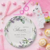 ラベンダーユーカリプトゥス葉状葉ブライダルシャワー ペーパープレート (パーティー)