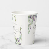 ラベンダーユーカリプトゥス葉状葉ブライダルシャワー 紙コップ (右)