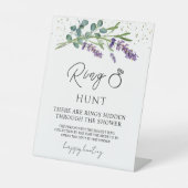 ラベンダーユーカリリングや輪狩りブライダルシャワーゲーム 台座サイン (正面)