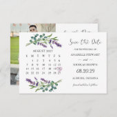 ラベンダーユーカリ日付カレンダーカードを保存 (正面/裏面)