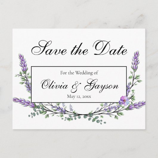 ラベンダーユーカリ水彩植物学 ポストカード (正面)