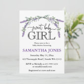 ラベンダーユーカリ水彩色ベビーシャワーインビータ 招待状 (スタンド正面)