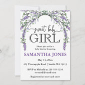 ラベンダーユーカリ水彩色ベビーシャワーインビータ 招待状 (正面)