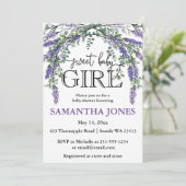 ラベンダーユーカリ水彩色ベビーシャワー 招待状 (スタンド正面)