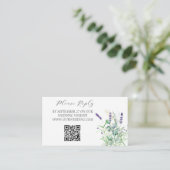 ラベンダーユーカリ水彩花結婚の花 エンクロージャーカード (スタンド正面)