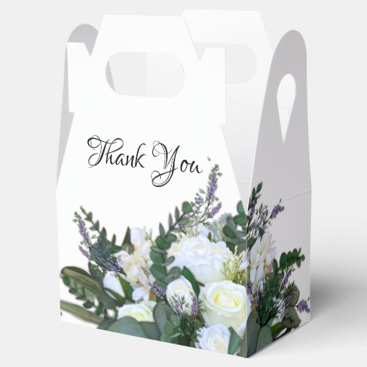 ラベンダーユーカリ白いバラの緑 フェイバーボックス (オープン)