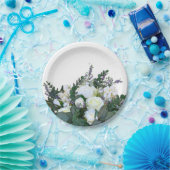 ラベンダーユーカリ白いバラの緑 ペーパープレート (パーティー)