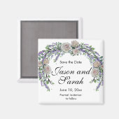 ラベンダーユーカリ白ピンクローズ磁石 マグネット (正面/裏面)