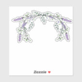 ラベンダーユーカリ紫のフローラの緑の葉 シール (シート)