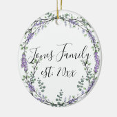 ラベンダーユーカリ紫色のフローラ植物学 セラミックオーナメント (左)