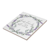 ラベンダーユーカリ紫色のフローラ植物学 タイル (側面)