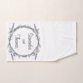 ラベンダーユーカリ紫色の水彩フローラ バスタオルセット (ハンドタオル)