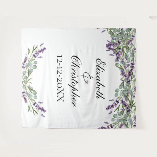 ラベンダーユーカリ結婚プタスフローラの背景 タペストリー (正面(横))