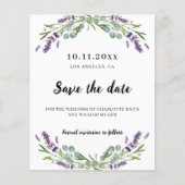 ラベンダーユーカリ結婚式の日付を保存 チラシ (正面)