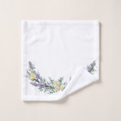 ラベンダーユーカリ黄色のバラの水色 バスタオルセット (ウォッシュタオル)