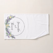 ラベンダーユーカリ黄色のバラの水色 バスタオルセット (ハンドタオル)