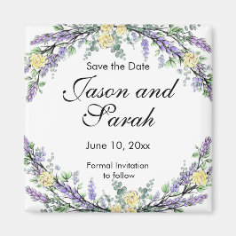 ラベンダーユーカリ黄色のバラの磁石 マグネット