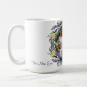 ラベンダーユーカリ黄色のバラパーソナライズされたの写真 コーヒーマグカップ (左)