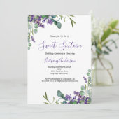 ラベンダーユーカリSweet sixteen16誕生日 招待状 (スタンド正面)