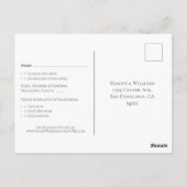 ラベンダーユ素朴ーカリプトゥスブーケウェディングRSVP ポストカード (裏面)