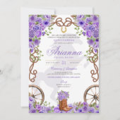 ラベンダーライトパープルウエスタンシャーロキンセアニラ 招待状 (正面)