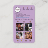 ラベンダーライトパープルトレンディーインスタグラムサロン 名刺 (正面)