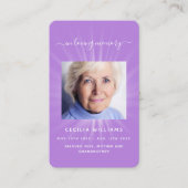 ラベンダーライト写真葬儀祈りの言葉カード 名刺 (正面)