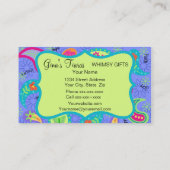 ラベンダーライムグリーンモダンペイズリーパターン 名刺 (裏面)