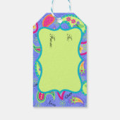 ラベンダーライムグリーンモノグラムモダンペイズリー ギフトタグ (裏面)