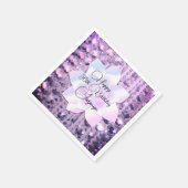 ラベンダーラインストーンズパーソナライズされた誕生日 スタンダードカクテルナプキン (角)