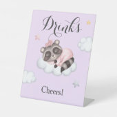 ラベンダーラクーン動物の赤ちゃんシャワードリンク 台座サイン (正面)