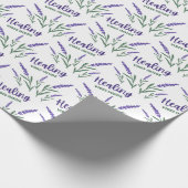 ラベンダーラッピングの中の癒しの雰囲気 ラッピングペーパー (角)