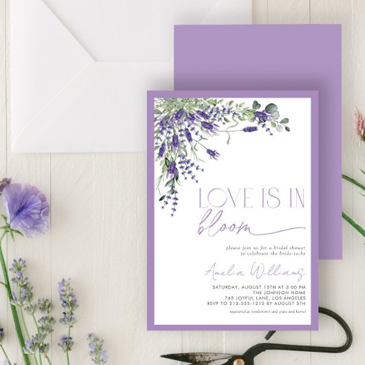 ラベンダーラブは開花水の色フローラ 招待状