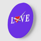 ラベンダーラブシモダンックエレガント ラージ壁時計 (傾斜)