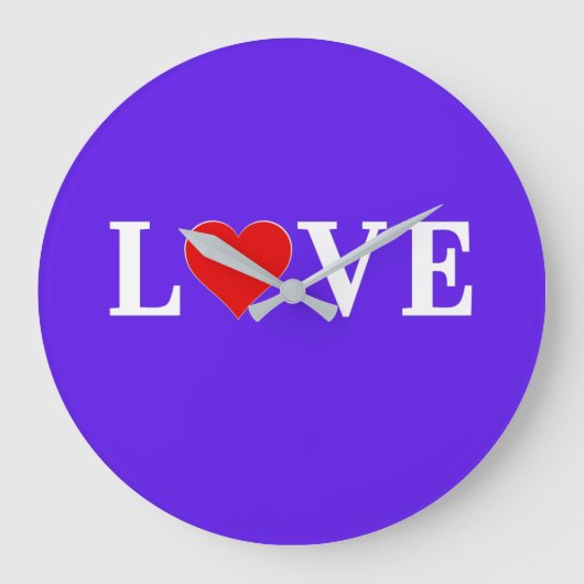 ラベンダーラブシモダンックエレガント ラージ壁時計 (正面)