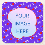 ラベンダーラブシモダンック スクエアペーパーコースター (正面)