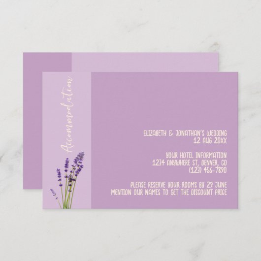 ラベンダーラブズ結婚アコモデーション エンクロージャーカード (正面/裏面)