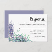 ラベンダーラブフローラユーカリ紫の反応 出欠カード (正面/裏面)