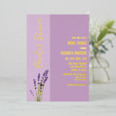 ラベンダーラブブライダルシャワー 箔招待状 (立ち正面)